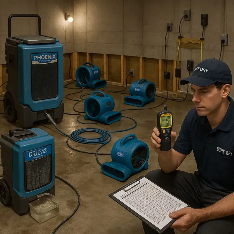 Structural Drying and Dehumidification process in Anahuac, TX